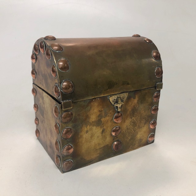 CHEST, Treasure Small Box Brass 15cm